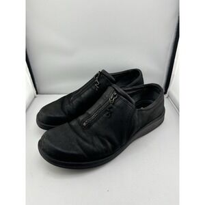 ECCO women's black nubuck leather slip-on comfort loafer Womens Size 40 Black